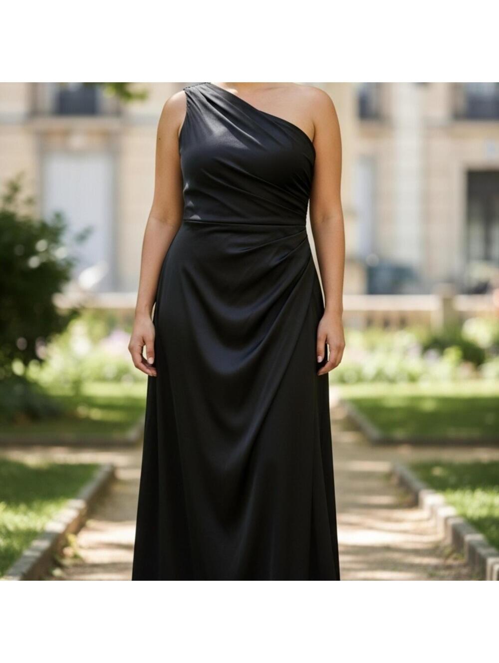 Signature One-Shoulder Black Dress